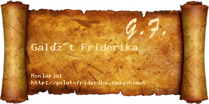 Galát Friderika névjegykártya